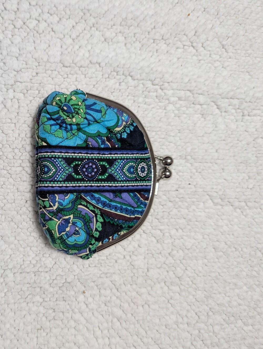 Vera Bradley double kisslock coin purse in the "Blue Rhapsody" pattern - Picture 2 of 5